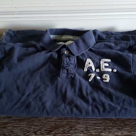 Navy American Eagle Polo shirt Athletic fit size medium - Picture 2 of 4